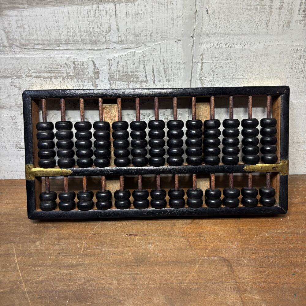 Vintage Chinese Wooden Abacus Made in Hong Kong